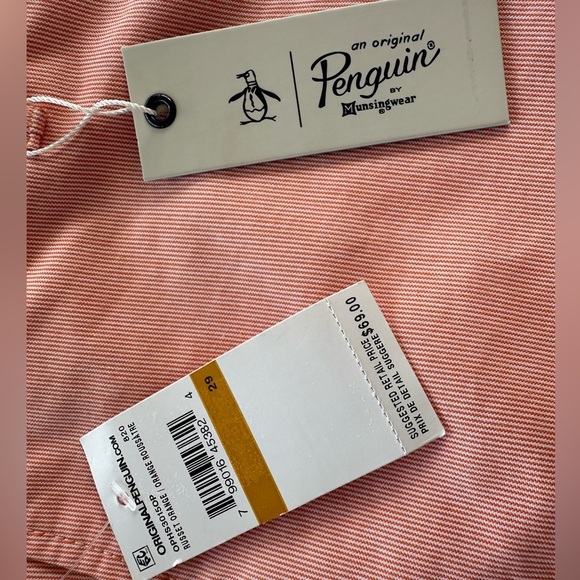 NWT Original Penguin Bermuda Shorts Hombre Russet Orange Slim Fit 29 - Picture 3 of 3